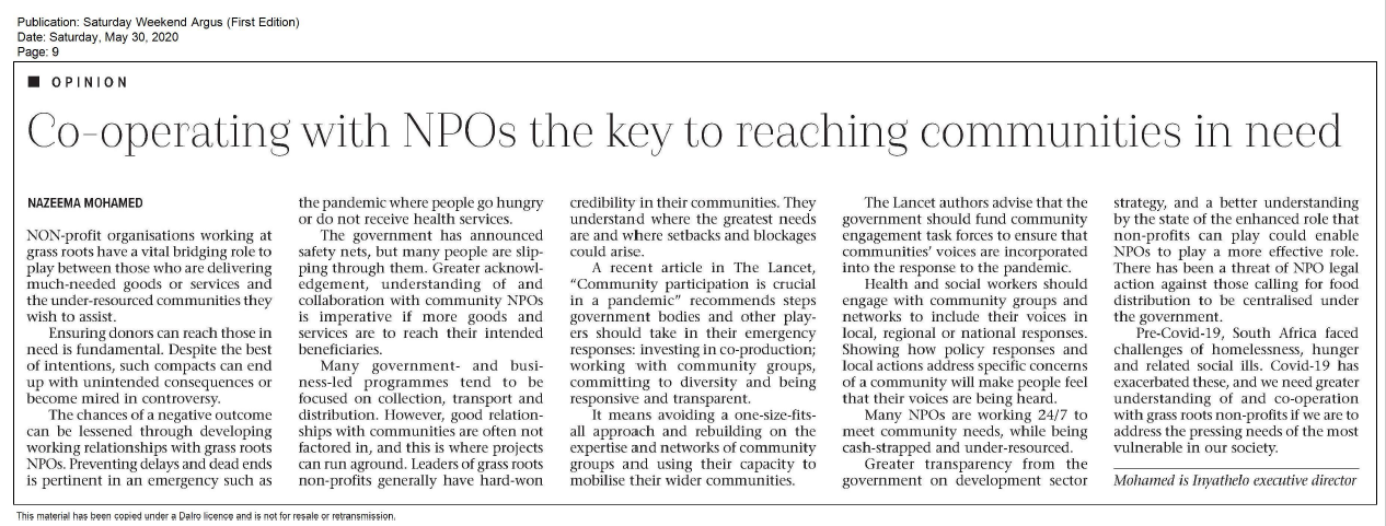 weekend argus 300520